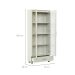 Estante Lívia com Vidro 2 Portas 1 Gaveta Off White e Dourada