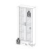 Estante Lívia com Vidro 2 Portas 1 Gaveta Off White e Dourada