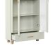 Estante Lívia com Vidro 2 Portas 1 Gaveta Off White e Dourada