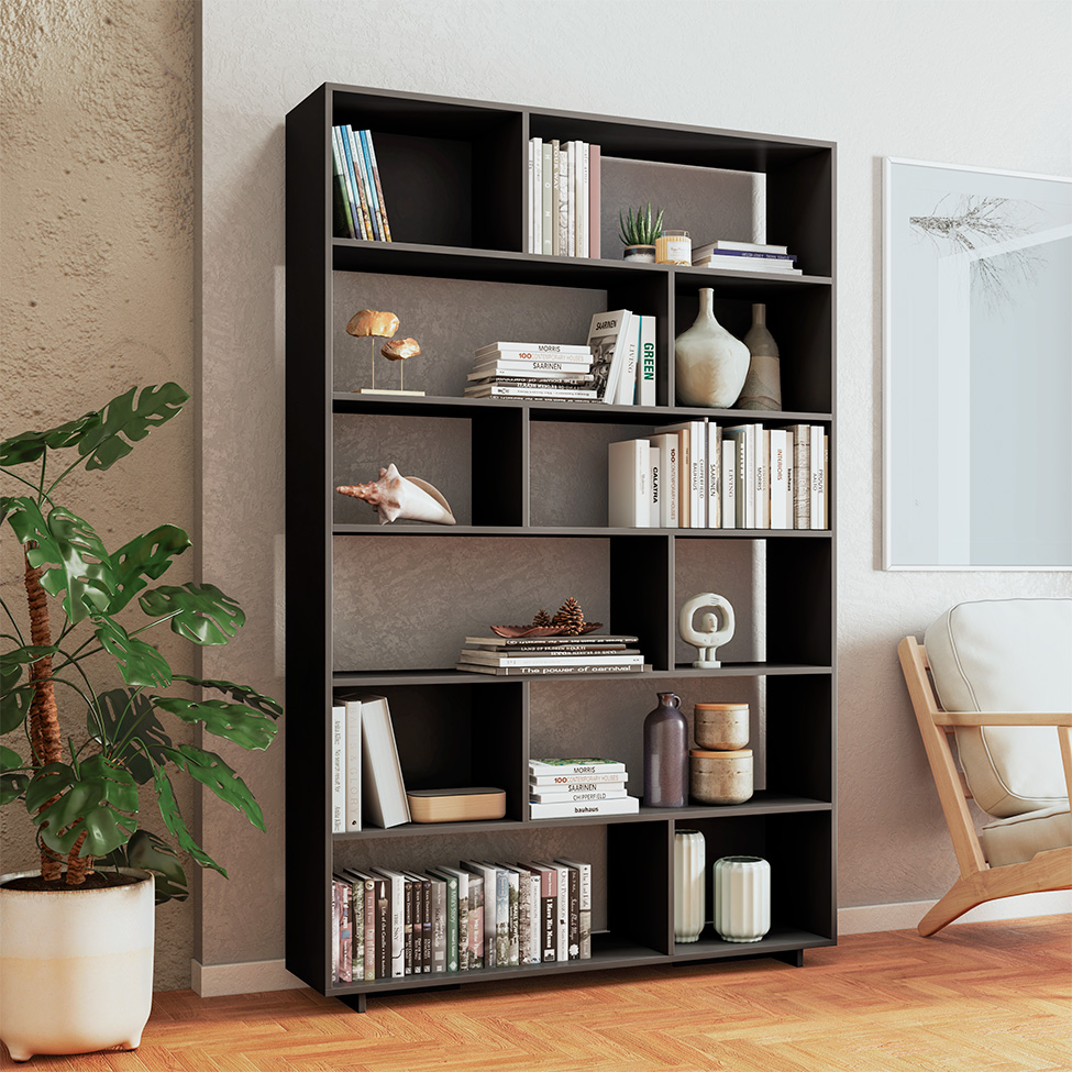 Estante Livreiro Piece Preta 120 cm