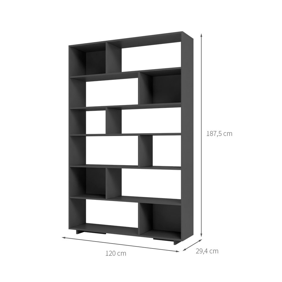 Estante Livreiro Piece Preta 120 cm