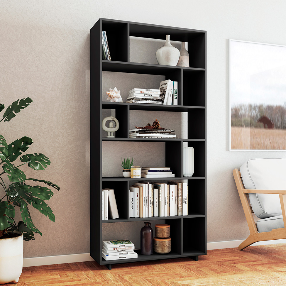 Estante Livreiro Piece Preta 90 cm