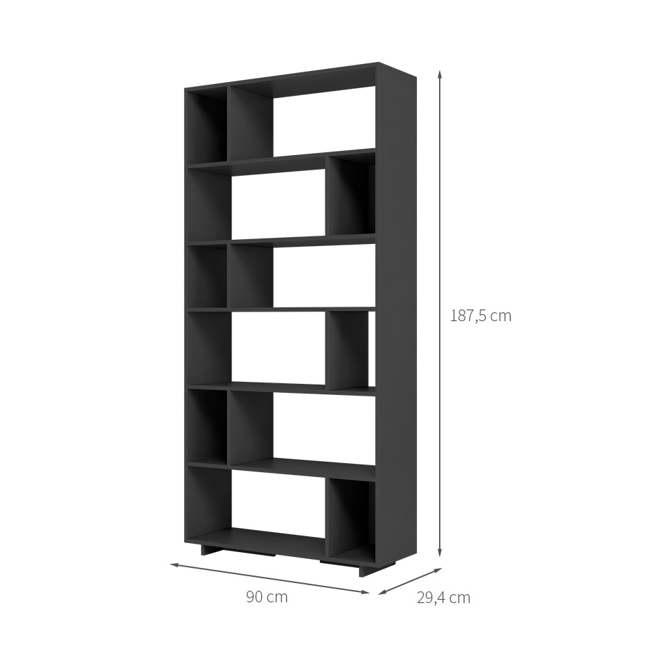 Estante Livreiro Piece Preta 90 cm