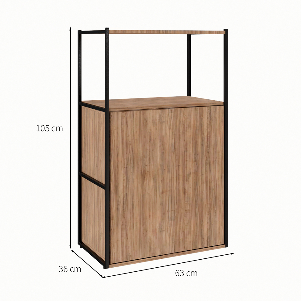 Estante Shelf 2 PT Ameixa e Preta 105 cm