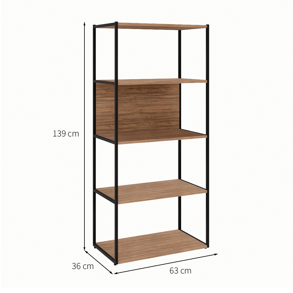 Estante Shelf Ameixa e Preta 139 cm
