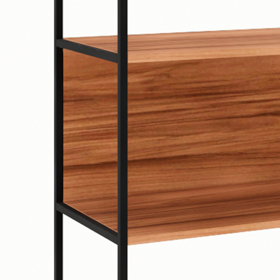 Estante Shelf Nogal Sevilha e Preta 105 cm