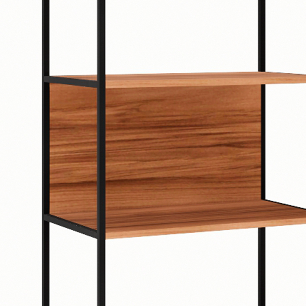 Estante Shelf Nogal Sevilha e Preta 139 cm
