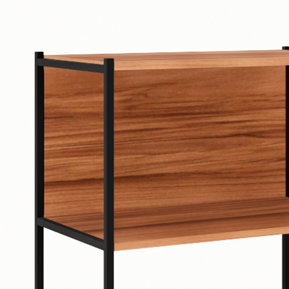 Estante Shelf Nogal Sevilha e Preta 71 cm
