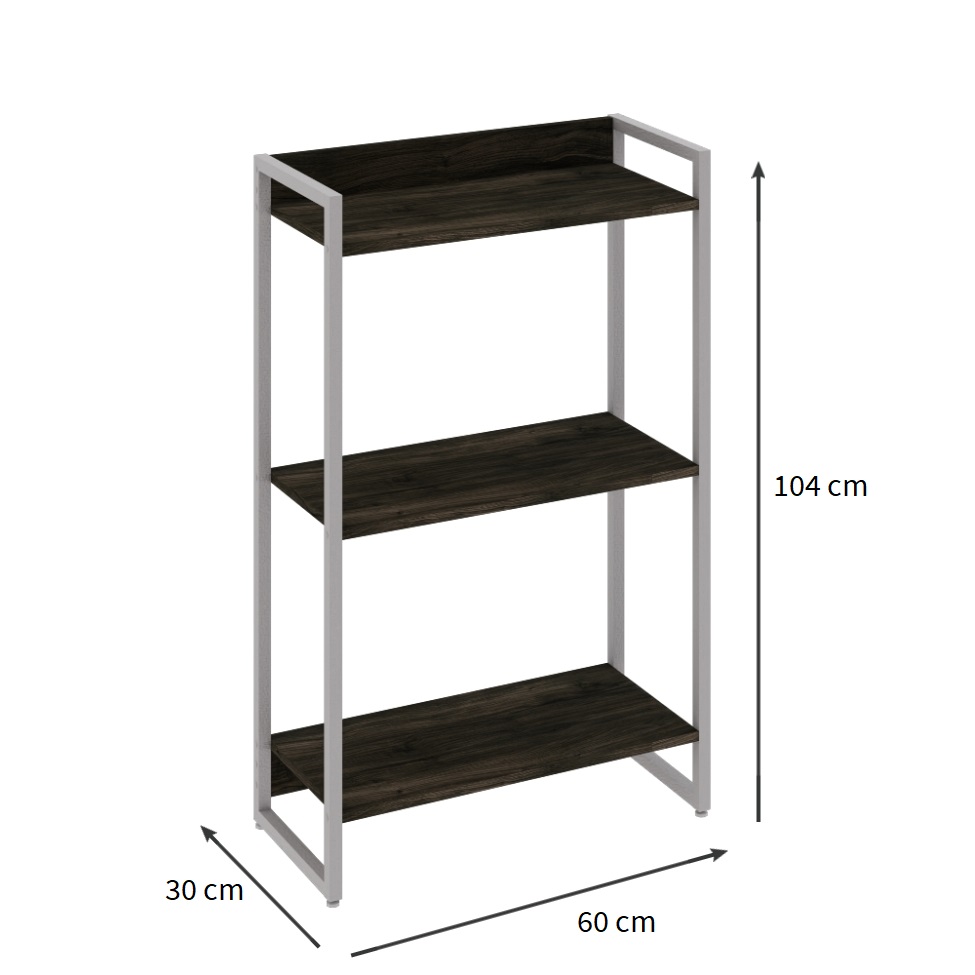 Estante Studio Carvalho Dark e Branca 60x104 cm