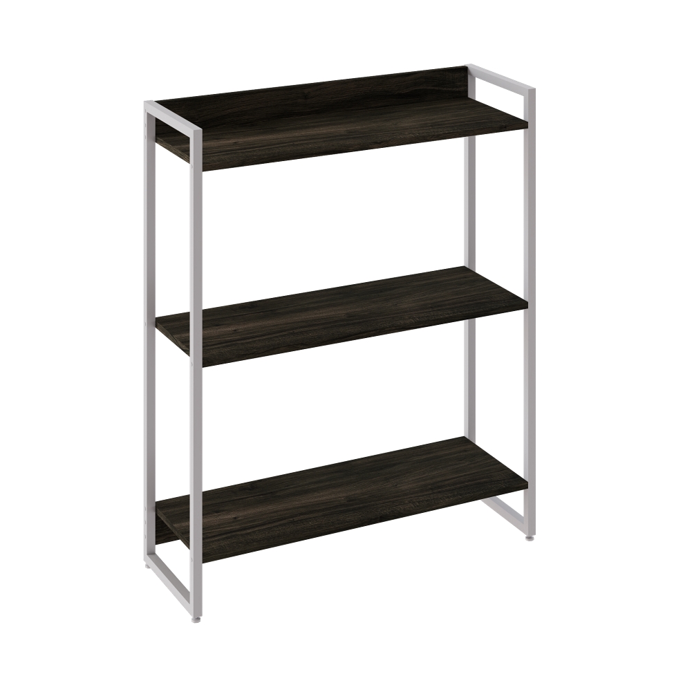 Estante Studio Carvalho Dark e Branca 80x104 cm