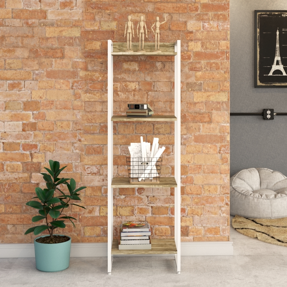 Estante Studio Carvalho e Branca 45x146 cm