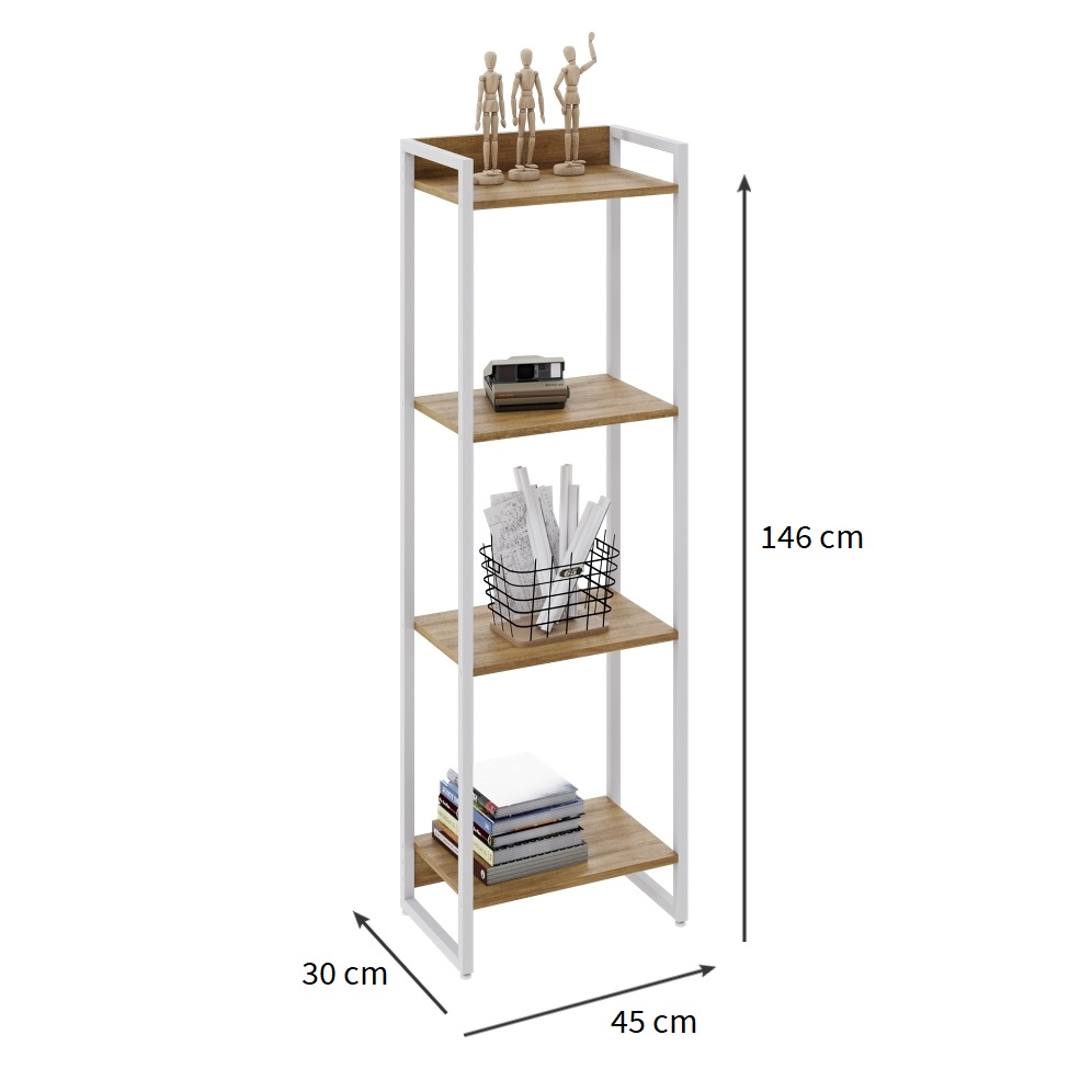 Estante Studio Mel e Branca 45x146 cm