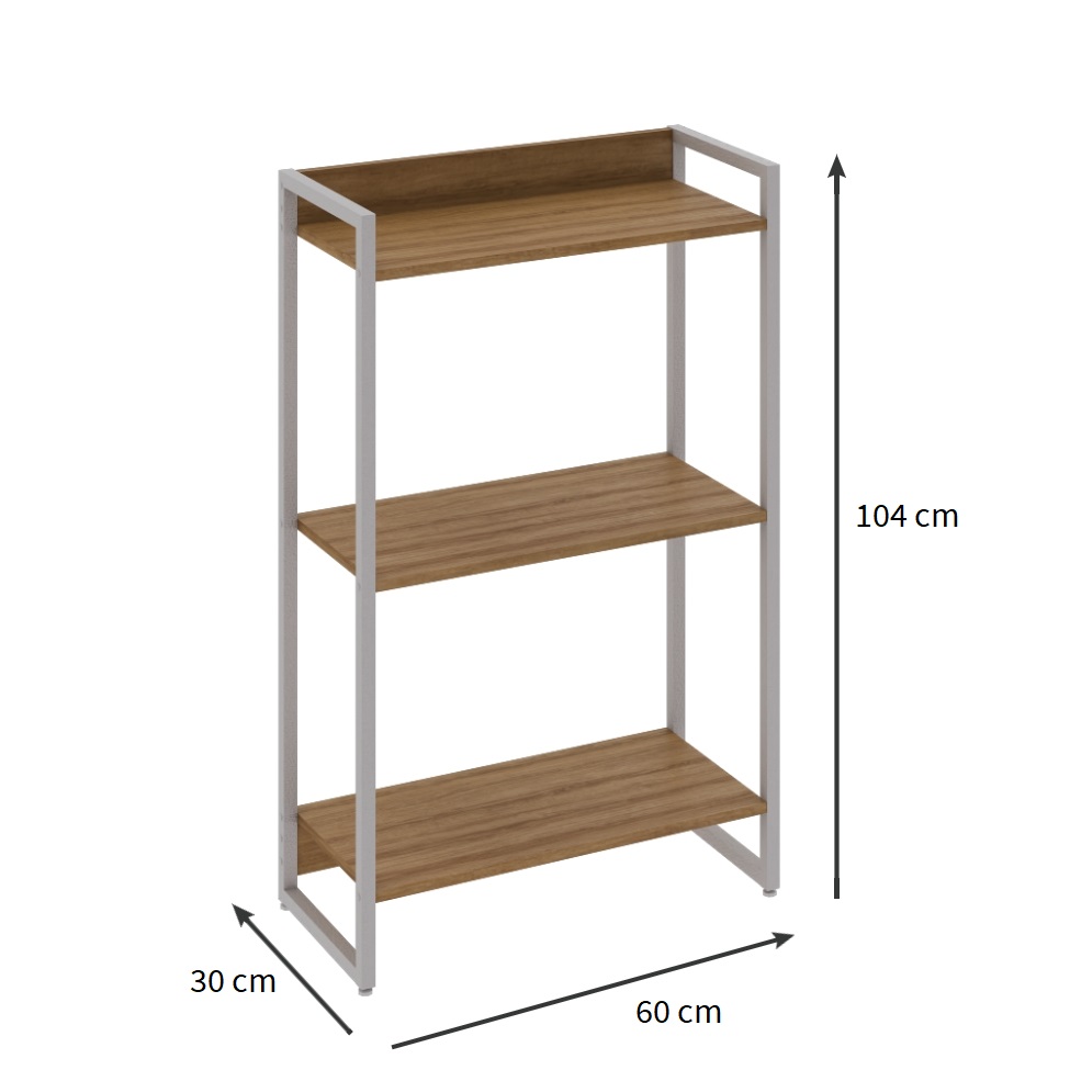 Estante Studio Mel e Branca 60x104 cm