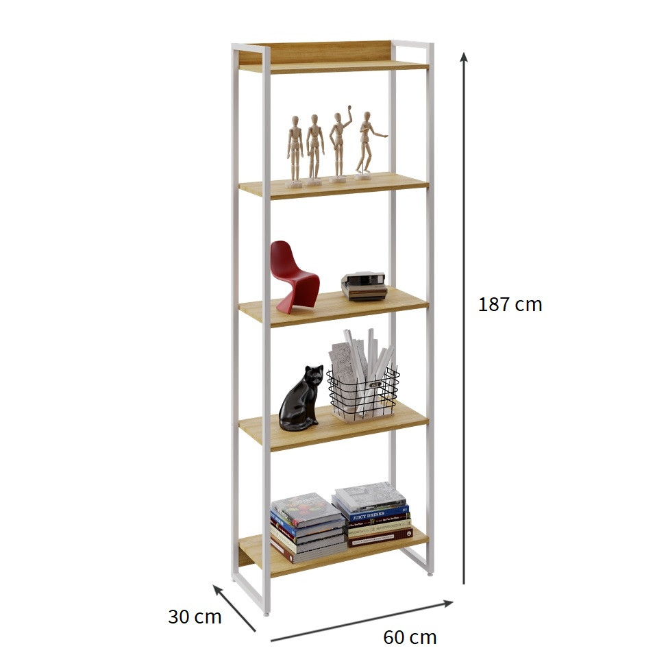 Estante Studio Mel e Branca 60x187 cm