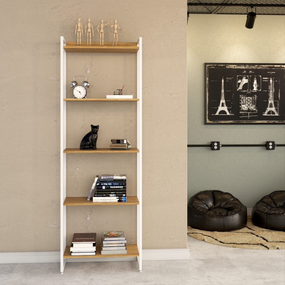 Estante Studio Mel e Branca 60x187 cm