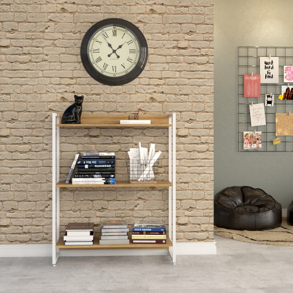 Estante Studio Mel e Branca 80x104 cm