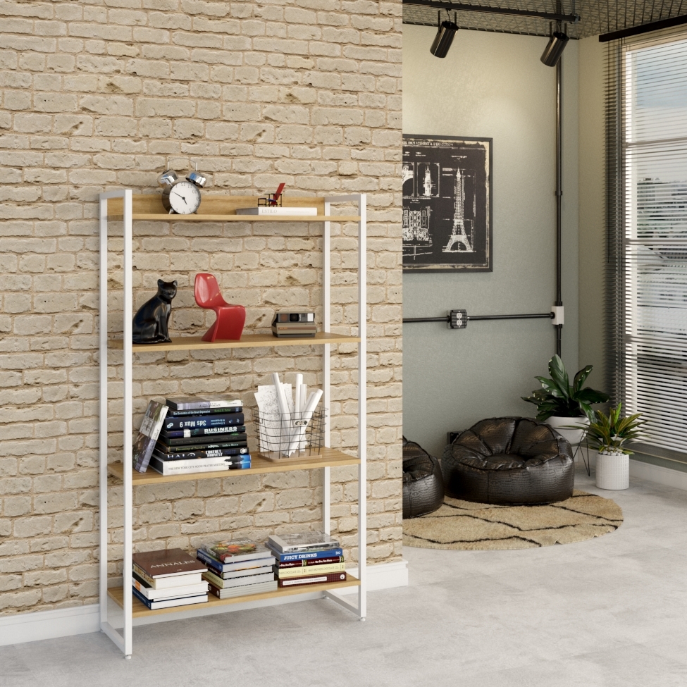 Estante Studio Mel e Branca 80x146 cm