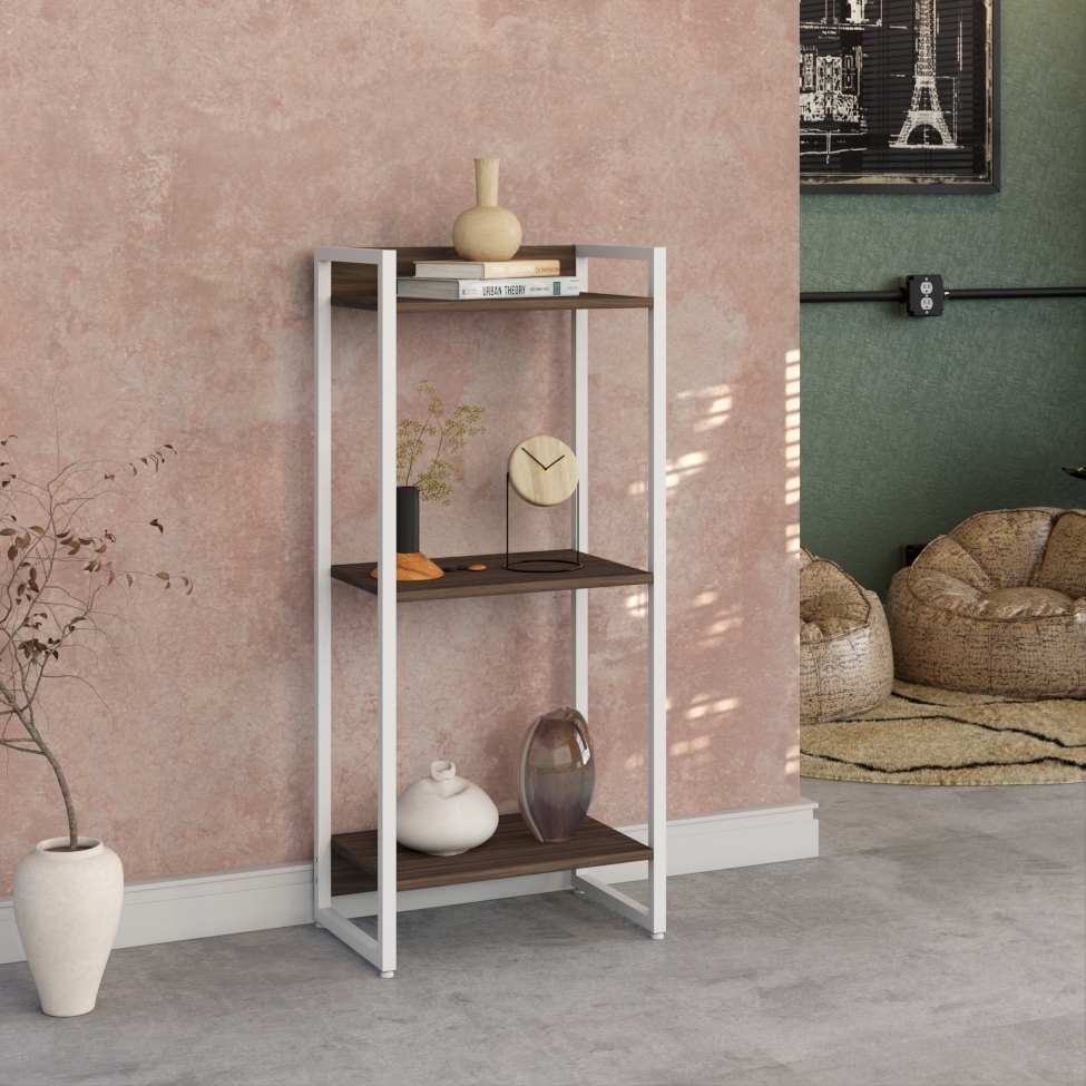 Estante Studio Nogal e Branca 45x104 cm