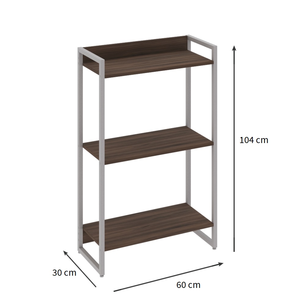 Estante Studio Nogal e Branca 60x104 cm