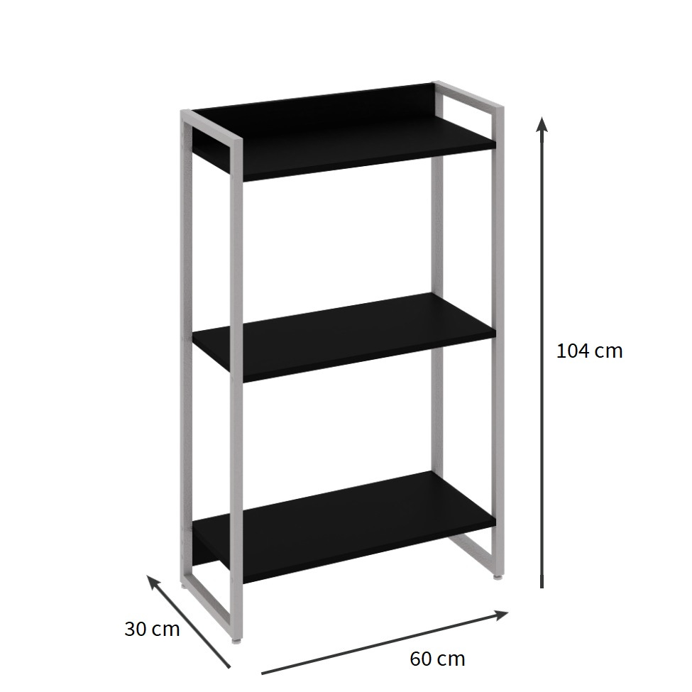 Estante Studio Preta e Branca 60x104 cm