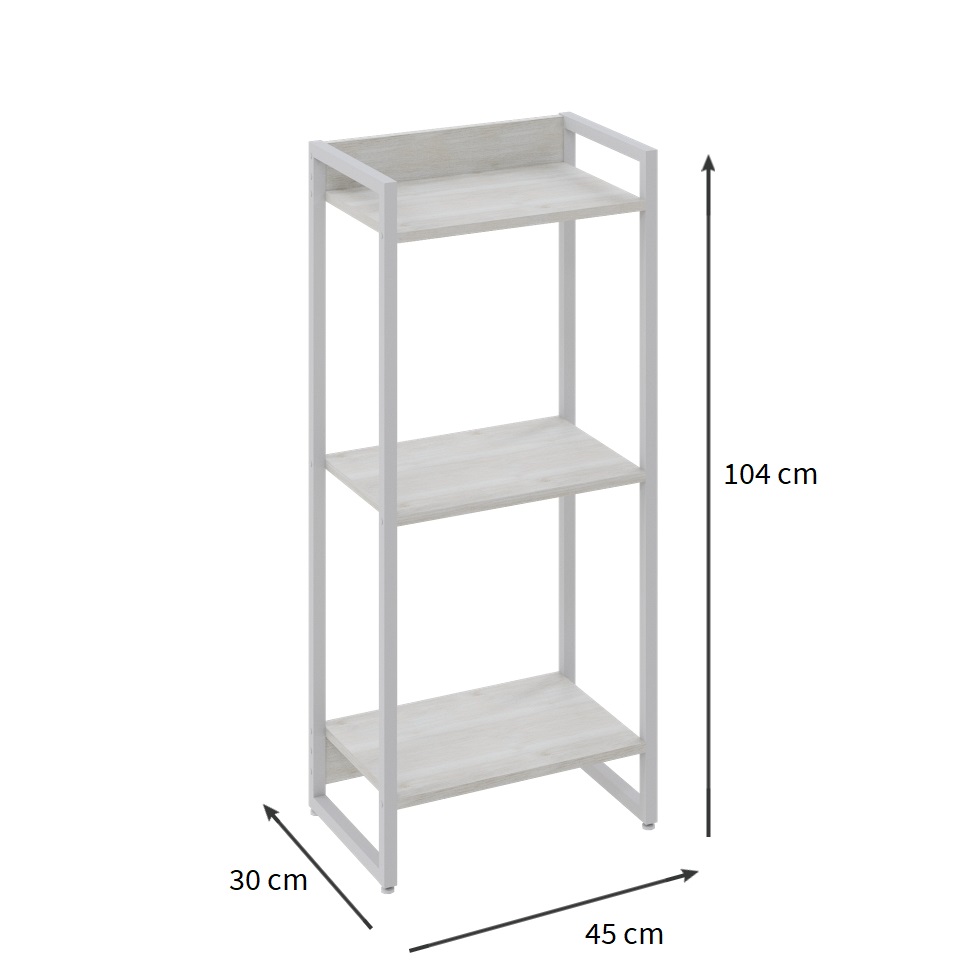 Estante Studio Snow e Branca 45x104 cm