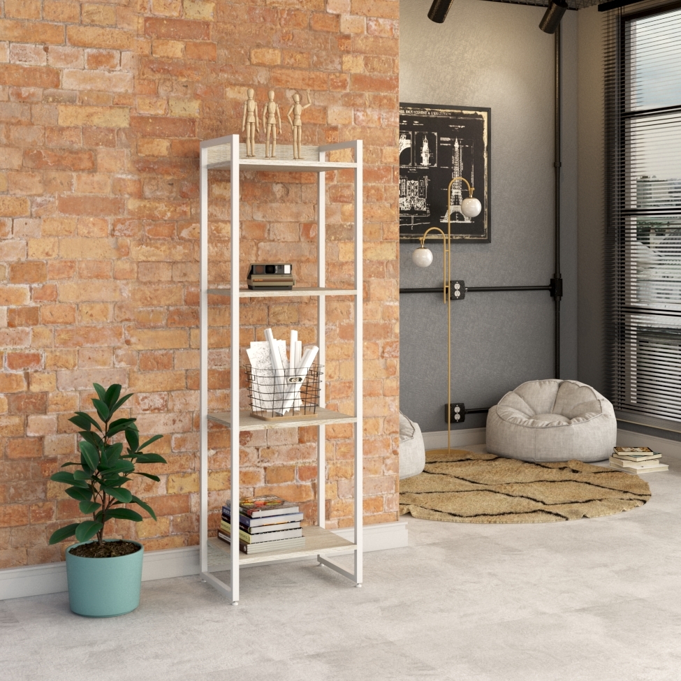 Estante Studio Snow e Branca 45x146 cm