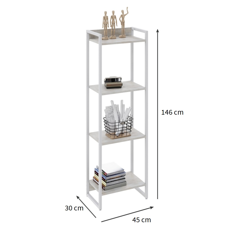 Estante Studio Snow e Branca 45x146 cm
