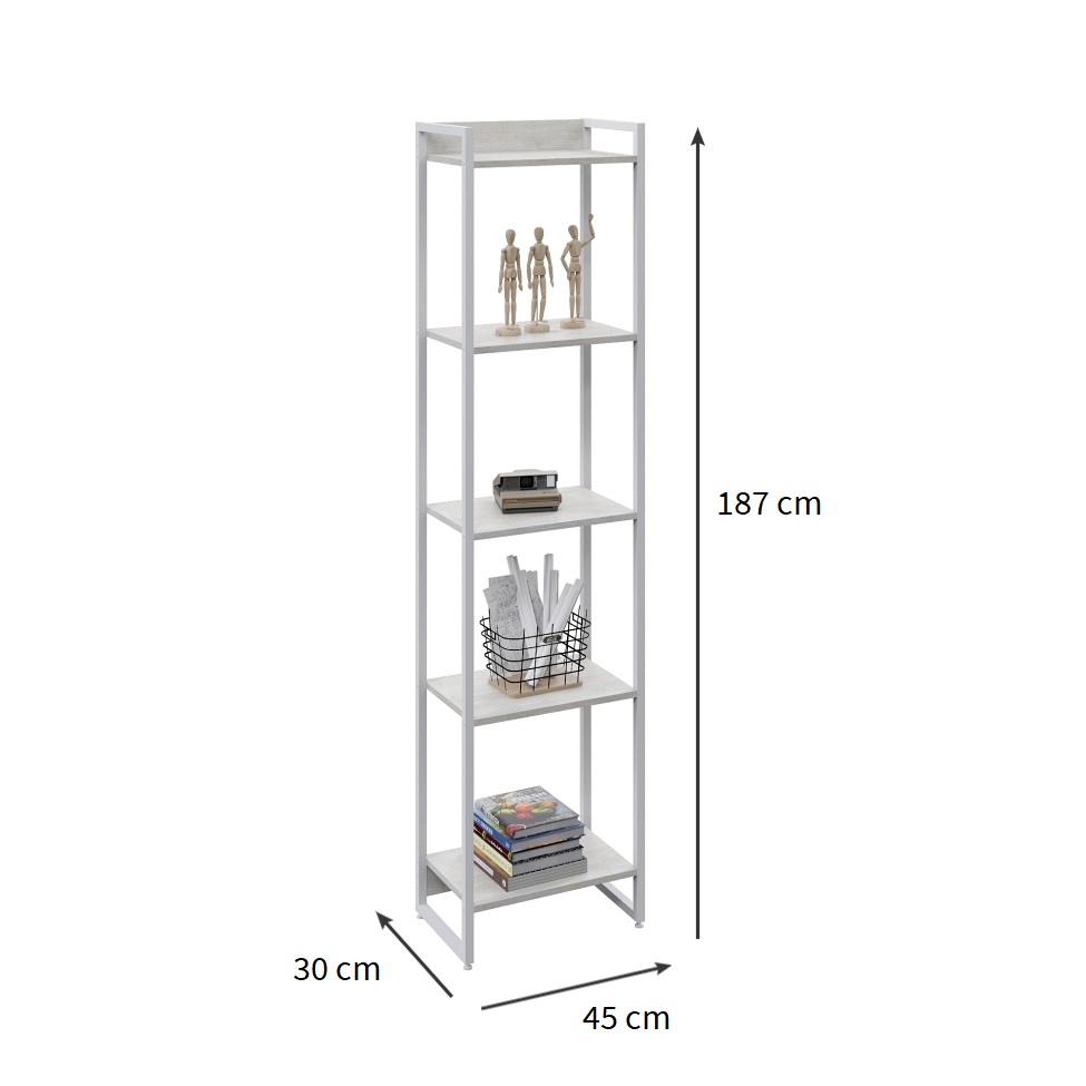 Estante Studio Snow e Branca 45x187 cm
