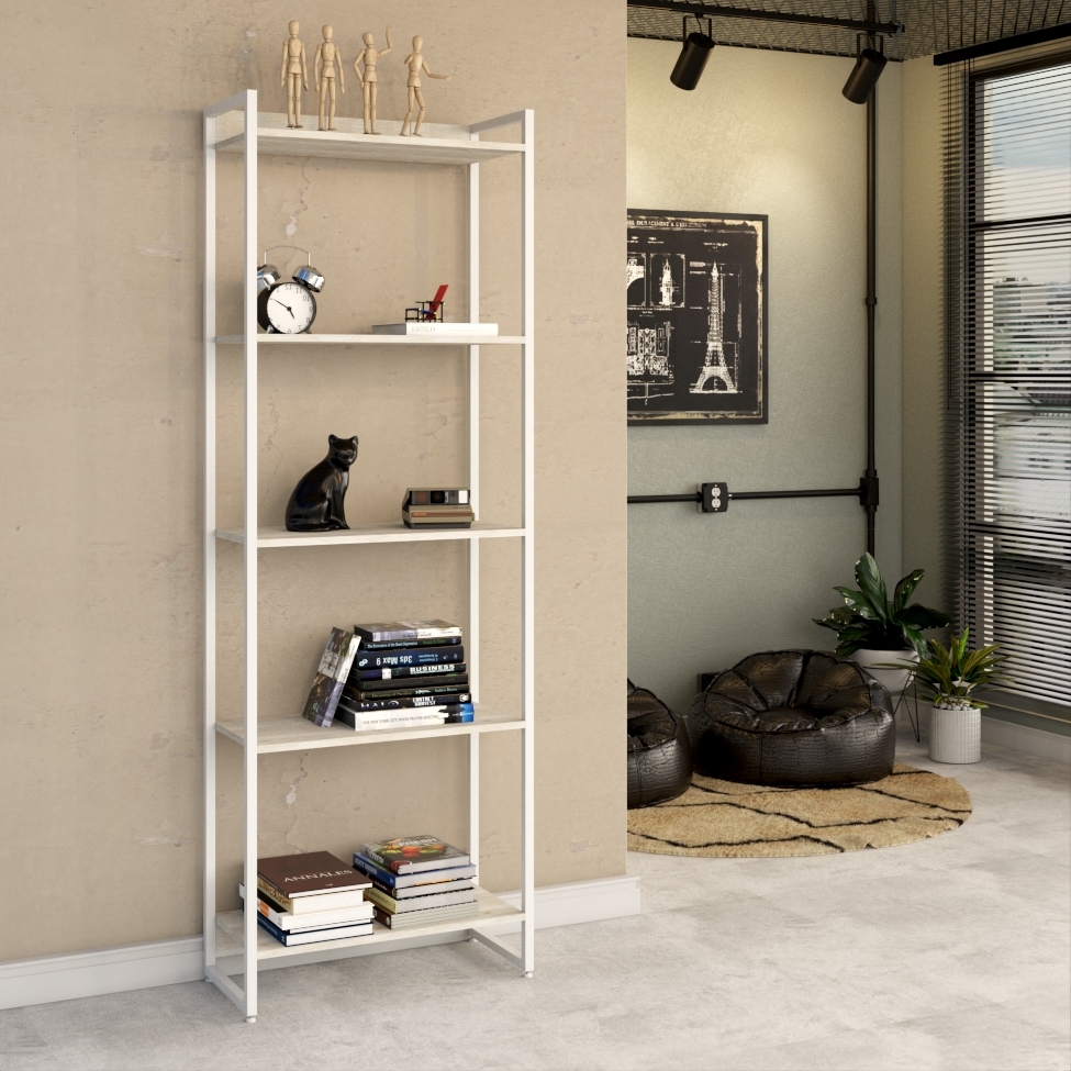 Estante Studio Snow e Branca 60x187 cm
