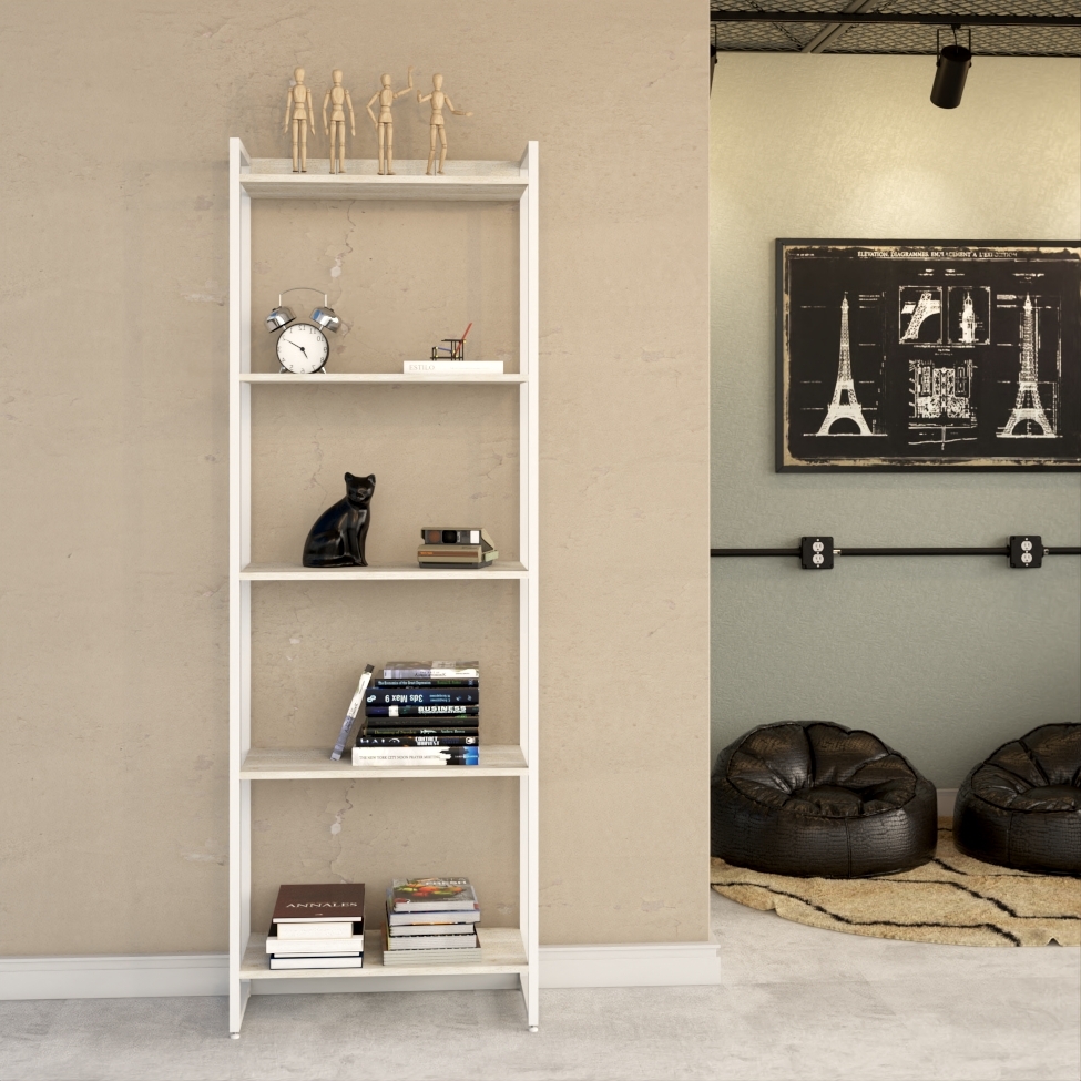 Estante Studio Snow e Branca 60x187 cm