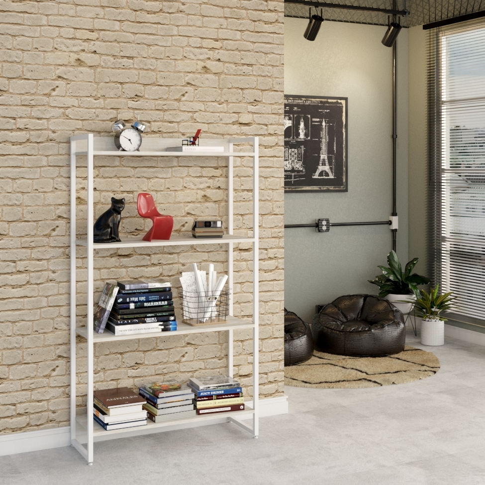 Estante Studio Snow e Branca 80x146 cm