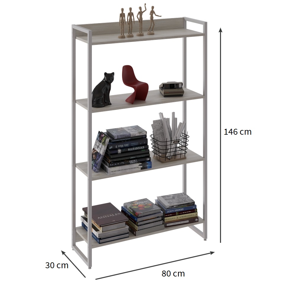 Estante Studio Snow e Branca 80x146 cm