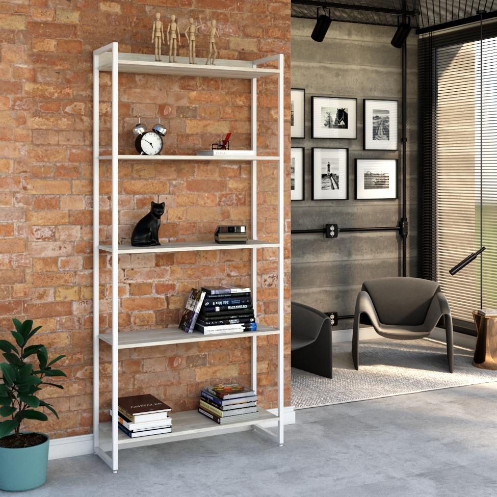 Estante Studio Snow e Branca 80x187 cm