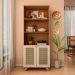 Estante Trama 2 Portas Cinamomo e Off White