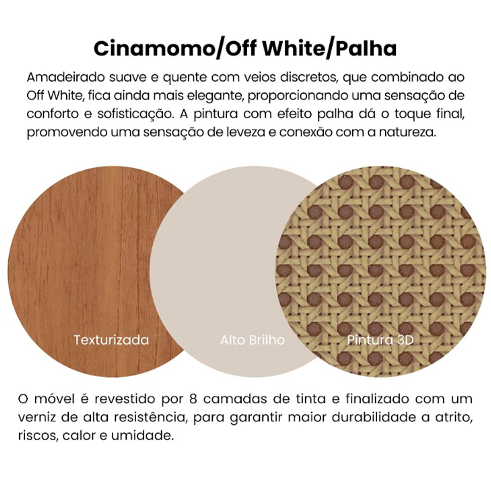 Estante Trama 2 Portas Cinamomo e Off White