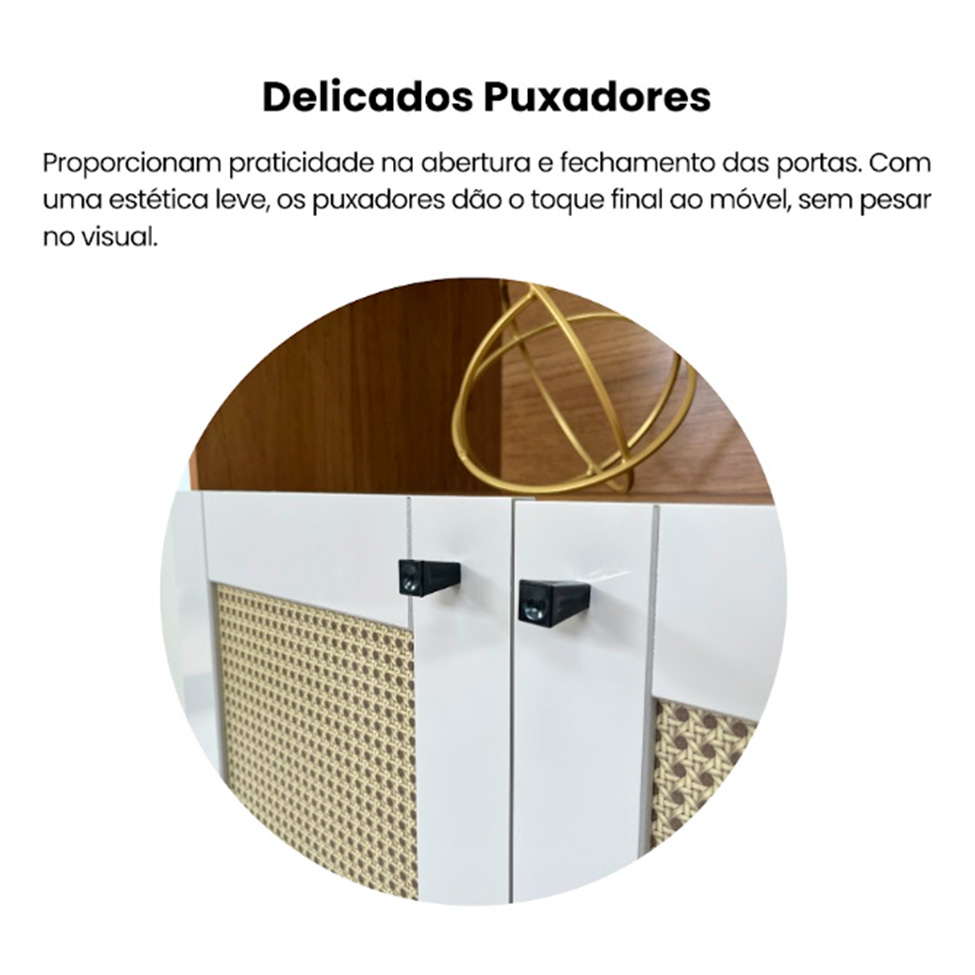 Estante Trama 2 Portas Cinamomo e Off White