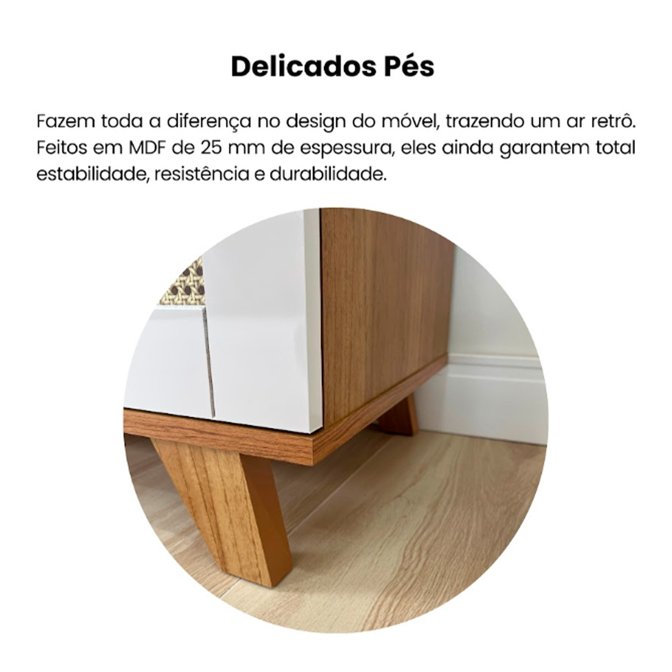 Estante Trama 2 Portas Cinamomo e Off White