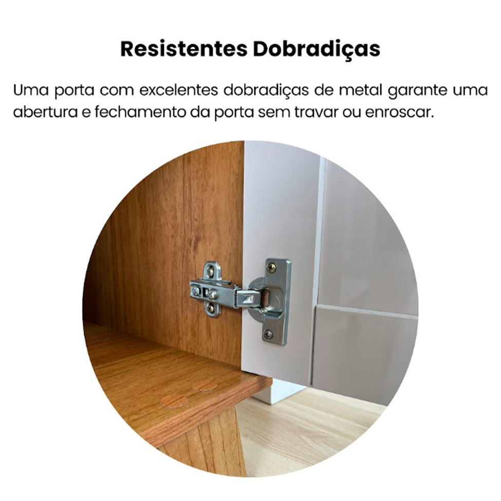 Estante Trama 2 Portas Cinamomo e Off White