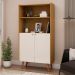 Estante Vértice Ripada 2 Portas Off White e Cinamomo