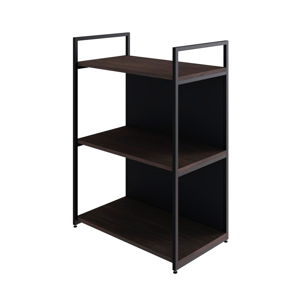 Estante com 1 Prateleira e 2 Nichos Brooklyn Terracota e Preta 60 cm