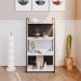 Estante com 2 Prateleiras e 2 Nichos Brooklyn Branca e Preta 60 cm