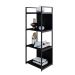 Estante com 2 Prateleiras e 2 Nichos Brooklyn Preta 45 cm
