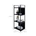 Estante com 2 Prateleiras e 2 Nichos Brooklyn Preta 45 cm