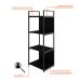 Estante com 2 Prateleiras e 2 Nichos Brooklyn Preta 45 cm
