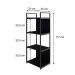 Estante com 2 Prateleiras e 2 Nichos Brooklyn Preta 45 cm