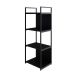 Estante com 2 Prateleiras e 2 Nichos Brooklyn Preta 45 cm