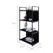 Estante com 2 Prateleiras e 2 Nichos Brooklyn Preta 60 cm