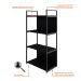 Estante com 2 Prateleiras e 2 Nichos Brooklyn Preta 60 cm
