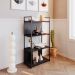 Estante com 2 Prateleiras e 2 Nichos Brooklyn Preta 60 cm