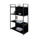 Estante com 2 Prateleiras e 2 Nichos Brooklyn Preta 80 cm